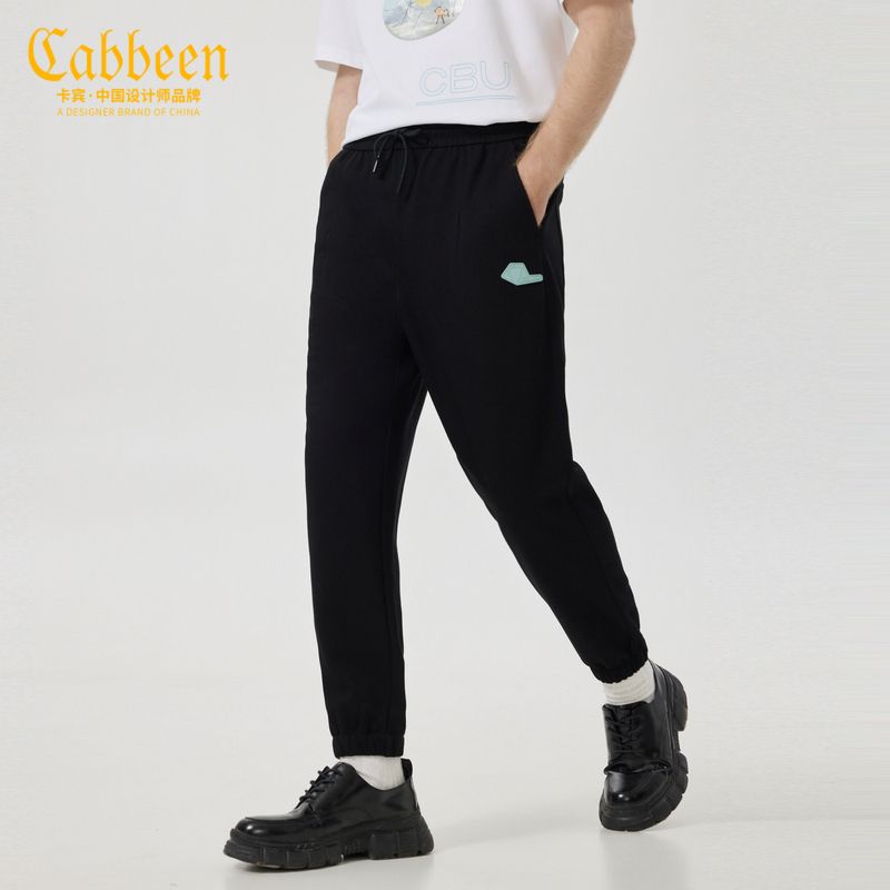 Cabbeen 卡宾 男装束脚运动裤春季款宽松卫裤潮流街头LOGO章仔Y