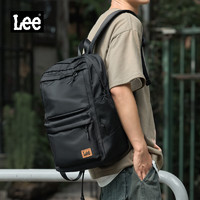 Lee男士双肩包大书包初中高中大容量背包潮牌旅行包黑色