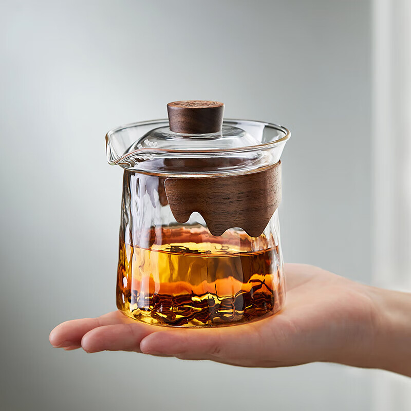 绿昌明 盖碗玻璃茶具隔热防烫茶碗泡茶器分茶器功夫茶具手抓壶