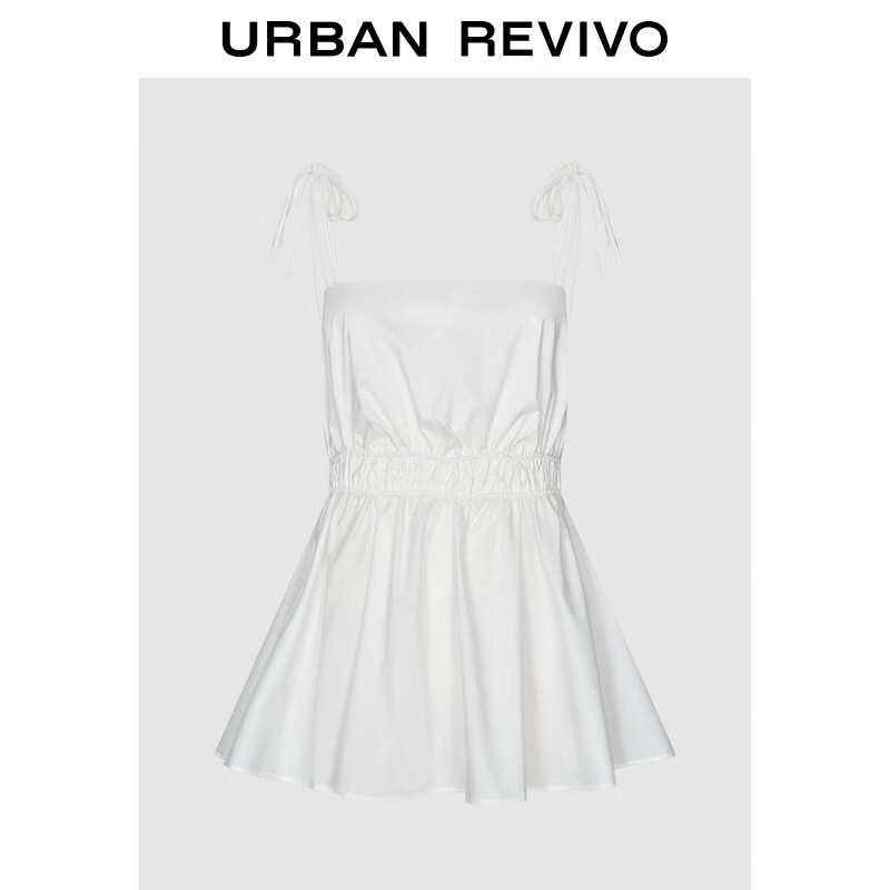 UR2024春季女装小众设计感纯欲风外穿绑带吊带衫UWU240024 本白 S