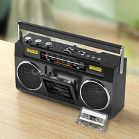 格雷迪多波段复古收录机磁带双声道立体声收音机蓝牙U盘MP3播放机