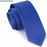 杰尚维格领带男士商务休闲结婚新郎纯色手打6CM小领带礼盒装 蓝色