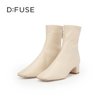 D:FUSE 女士短筒靴 DF14116023 米白色 35