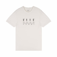 ELLE HOMME夏季男士T恤纯色潮流LOGO印花圆领短袖220027