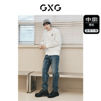 GXG男装 城市定义 双色小香风肌理彩砂贴布绣卫衣 