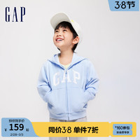 Gap男女婴童春季2024LOGO经典字母插袋连帽外套卫衣890199 浅蓝色 110cm(4-5岁) 亚洲尺码