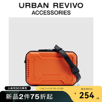 URBAN REVIVO2024春季新款男士时尚立体感盒子斜挎包UAMB40030 亮橙