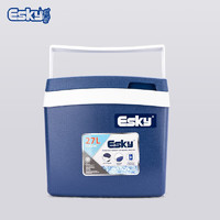 Esky 爱斯基 27L蓝盖车载家用外卖保温箱冷藏箱 便携户外小冰箱保鲜箱 附8冰袋