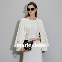 Marie Claire 嘉人 西服套装裙2024春季新款女士西装连衣裙套装女