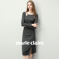 Marie Claire 嘉人 连衣裙气质2024春季新款高级感包臀显瘦小黑裙子宴会礼服