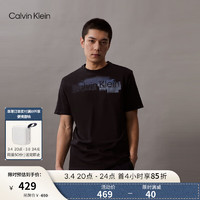 Calvin Klein Jeans24春夏男士时尚休闲绘画图案印花纯棉短袖T恤40BC831 BAE-太空黑 M