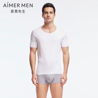 AIMER MEN 爱慕先生 22AW60s随心上衣两件包V领短袖NS12U53