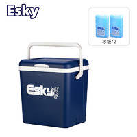 Esky 爱斯基 26L蓝盖车载家用外卖保温箱冷藏箱 便携户外小冰箱保鲜箱附2冰板