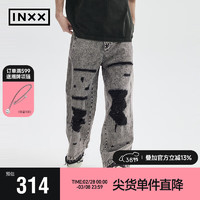 英克斯（inxx）Standby 春潮流时尚个性破洞牛仔长裤XME1220256 灰色 M