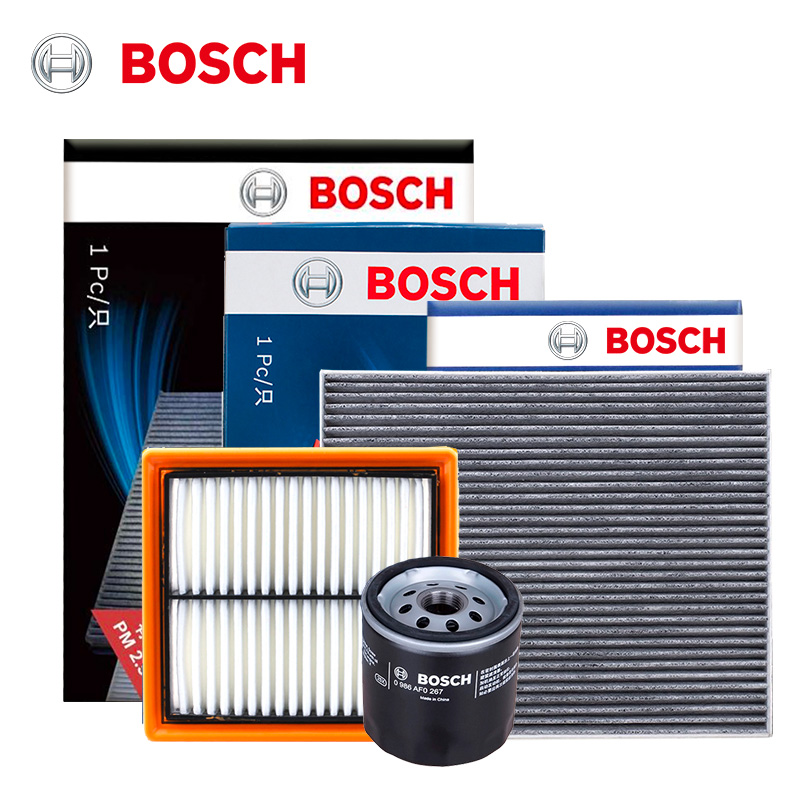 BOSCH 博世 三滤套装空调滤芯+空气滤芯+机油滤芯/滤清器(适用于大众捷达/POLO（1.4/1.6L）/桑塔纳)