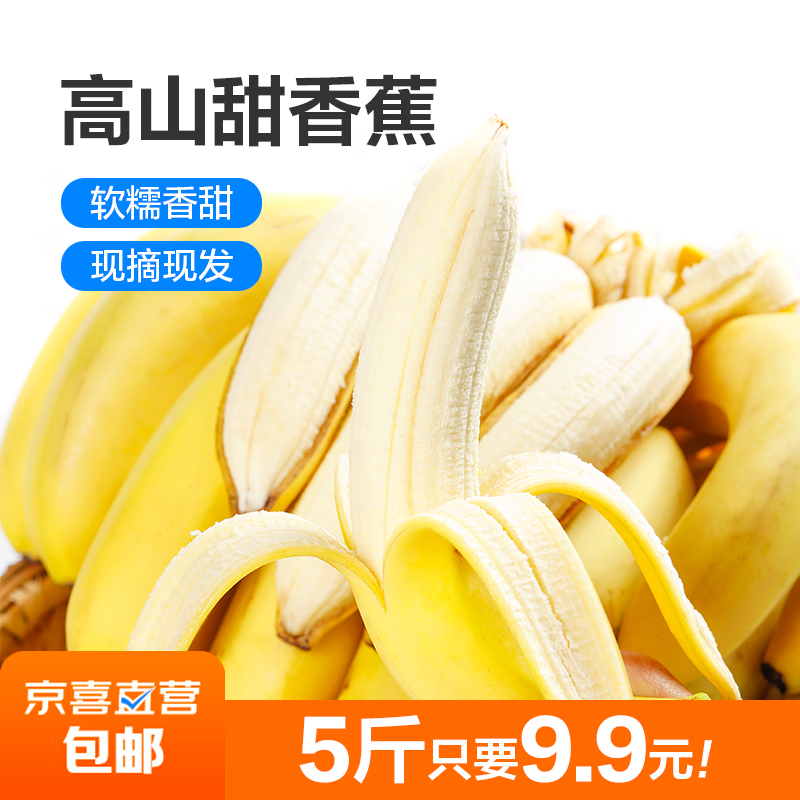 国产高山甜糯香蕉 当季新鲜水果芭蕉薄皮整箱青果发货 2.5kg 带箱