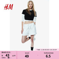 H&M 2024春季女裝短T恤1201712 黑色 165/96A