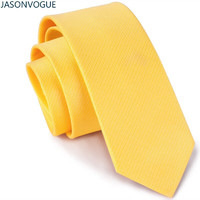 JASONVOGUE 杰尚维格 领带男休闲商务正装结婚新郎纯色手打6cm小领带礼盒装 石黄色