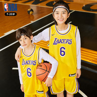 NBA 球衣 湖人队詹姆斯6号同款正品青少年学生大童运动训练篮球服