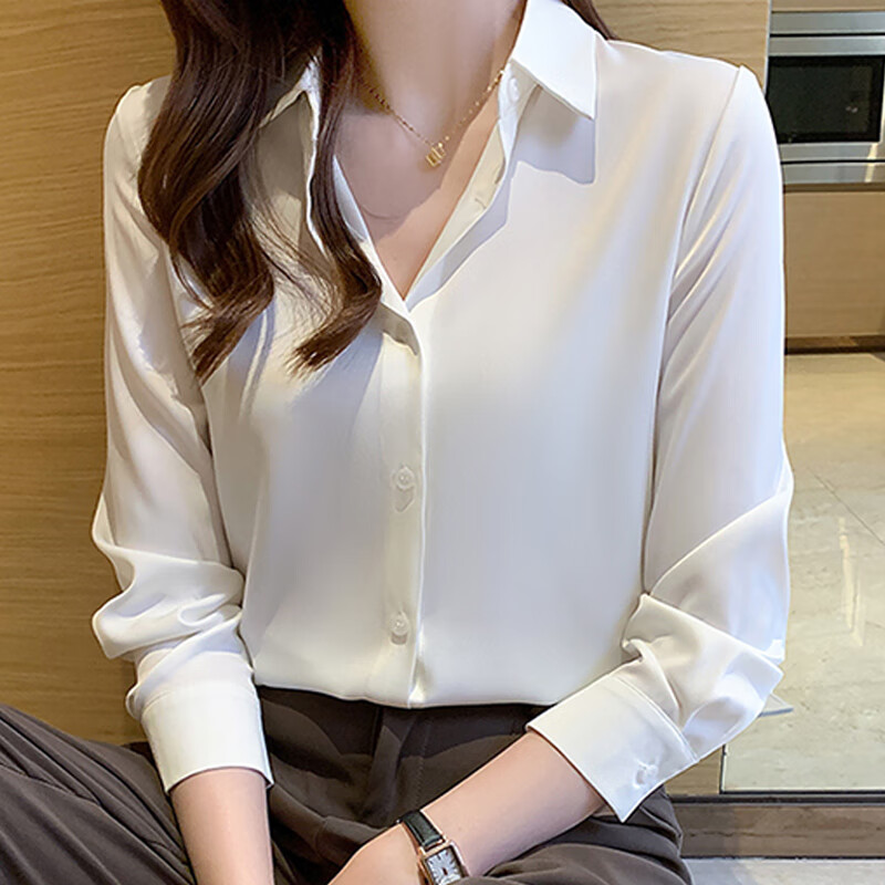 俞兆林长袖衬衫女职业长袖雪纺面试正装衬衣女上衣 Y1C237013