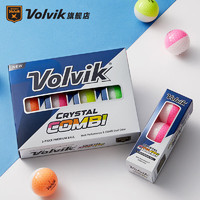 VOLVIK沃维克高尔夫彩球三层球CRYSTAL COMBI12粒双色3层球golf礼盒 三层球