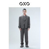 GXG奥莱 22年男装灰色微廓男士潮流西装外套秋季灰色幽默系列