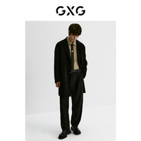 GXG男装 经典蓝色系列黑色长大衣 2022年冬季