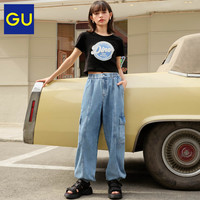 GU 极优 女装牛仔束脚裤(水洗产品)2023年夏季休闲时尚纯棉346068