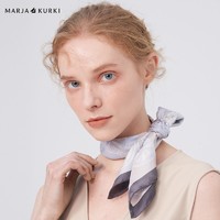 MARJA KURKI 玛丽亚古琦 玛丽亚.古琦（MARJAKURKI）生日三八妇女节礼物送长辈小方巾简约时尚桑蚕丝中丝巾女礼盒装野餐小聚1LL100162米色