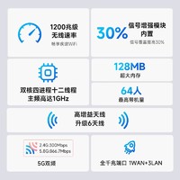 LEGUANG 乐光 全千兆1200m无线5G路由器