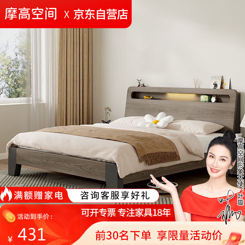 双人床实木床单人床木架床出租房床出租屋木床 1.2米加厚款 1.2米床