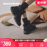 Skechers斯凯奇冬季中帮护踝熊猫鞋女子厚底保暖舒适百搭休闲鞋