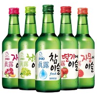 真露 韩国进口真露竹炭酒原味烧酒李子草莓果味360ml*20瓶组合装整箱