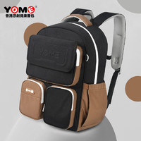 YOME 书包小学生大容量3-6年级中高年级休闲旅行背包双肩包 卡其黑色