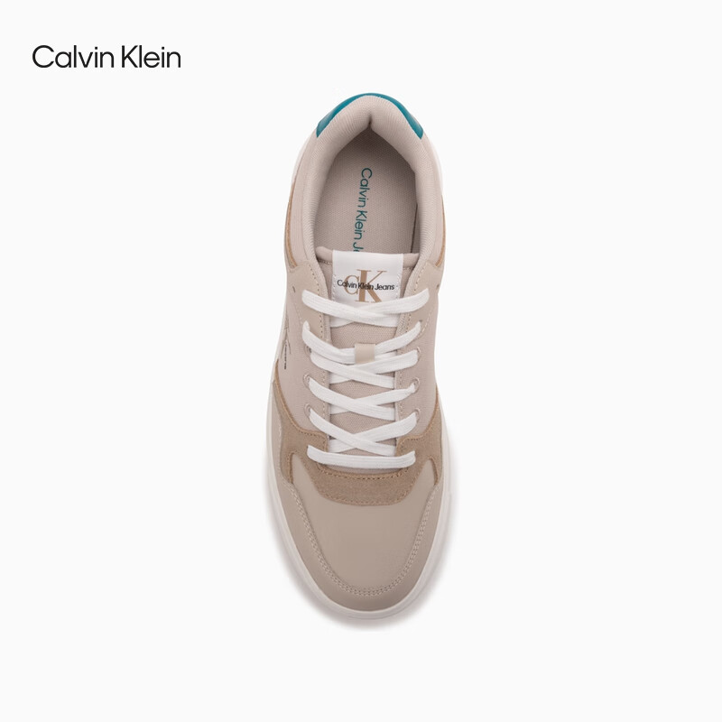 Calvin Klein Jeans24春夏新款男士复古街头撞色拼接叠印厚底休闲鞋YM00907 02Y-蛋壳黄 41