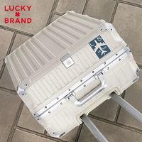 美国luckybrand行李箱铝框拉杆箱皮箱万向轮旅行箱密码箱子男女