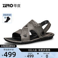 零度Zero男鞋2024夏季手工缝制凉拖鞋防滑耐磨透气沙滩凉鞋 灰色 41