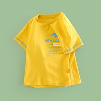 HEY LADS 男生女生 男童2024夏季新品韩系百搭纯色字母百搭T恤