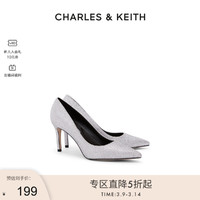 CHARLES＆KEITH春季女鞋CK1-60280245-2女士闪粉亮面尖头高跟婚鞋