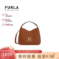 芙拉（FURLA）PRIMULA系列牛皮小号女士通勤手提托特包 干邑色【】