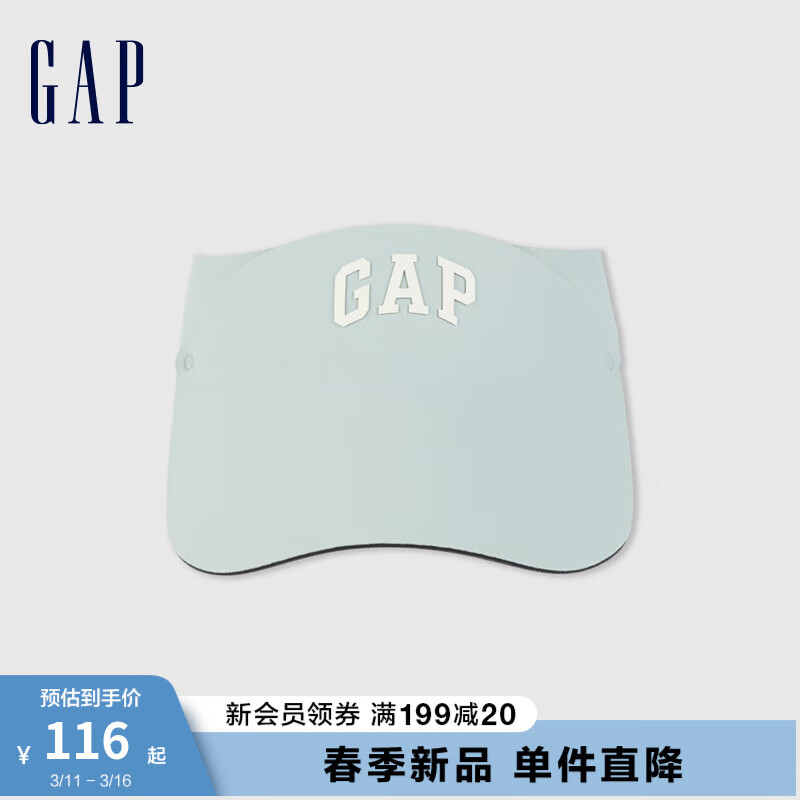 Gap男童2024春季遮阳防晒logo空顶太阳帽儿童装多巴胺429349 浅绿色 ONESIZE