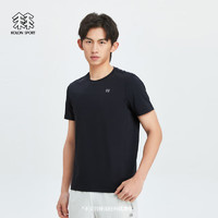 KOLON SPORT/可隆T恤 男子户外休闲吸湿速干运动圆领防晒徒步短袖 LHRT4MN187-BK 黑色 XL