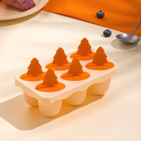 CHAHUA 茶花 冰淇淋冰棒模冰塊盒食品級PP家用冰激凌冰棍冰格自制模具冷凍 6支（橘色）