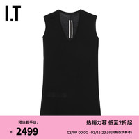 RICK OWENS IT 2024春季女装中长款无袖上衣新款休闲宽松纯色背心010S09XM BKX/ 