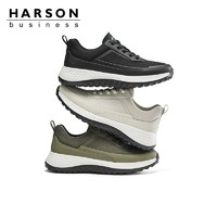 HARSON 哈森 男鞋2023秋季新款户外休闲运动鞋男士透气镂空跑步鞋软面软底