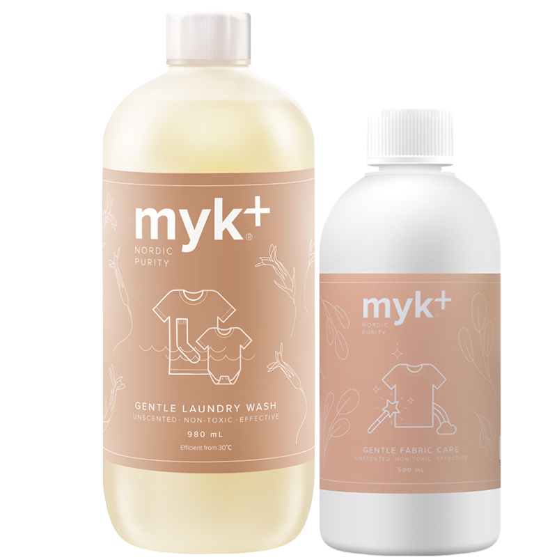 myk+ 洣洣 酵素洗衣液 980ml+柔顺剂500ml