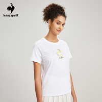 乐卡克 法国公鸡女士夏季纯色印花圆领短袖T恤CB-0164231