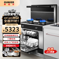 OUNIER 欧尼尔 集成灶洗碗机一体灶家用油烟机燃气灶具保洁果蔬干LX3-BX-12T