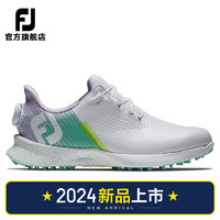 FootJoy高尔夫球鞋女士FJ Fuel运动轻量减震防泼水稳定舒适运动无钉鞋子 白/绿/淡紫90769 6=36.5码