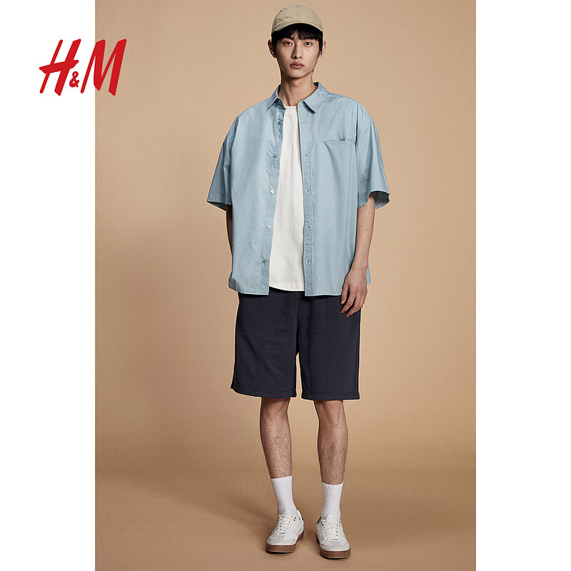 H&M2024新款男装时尚休闲百搭衬衫1214627 165/84A XS